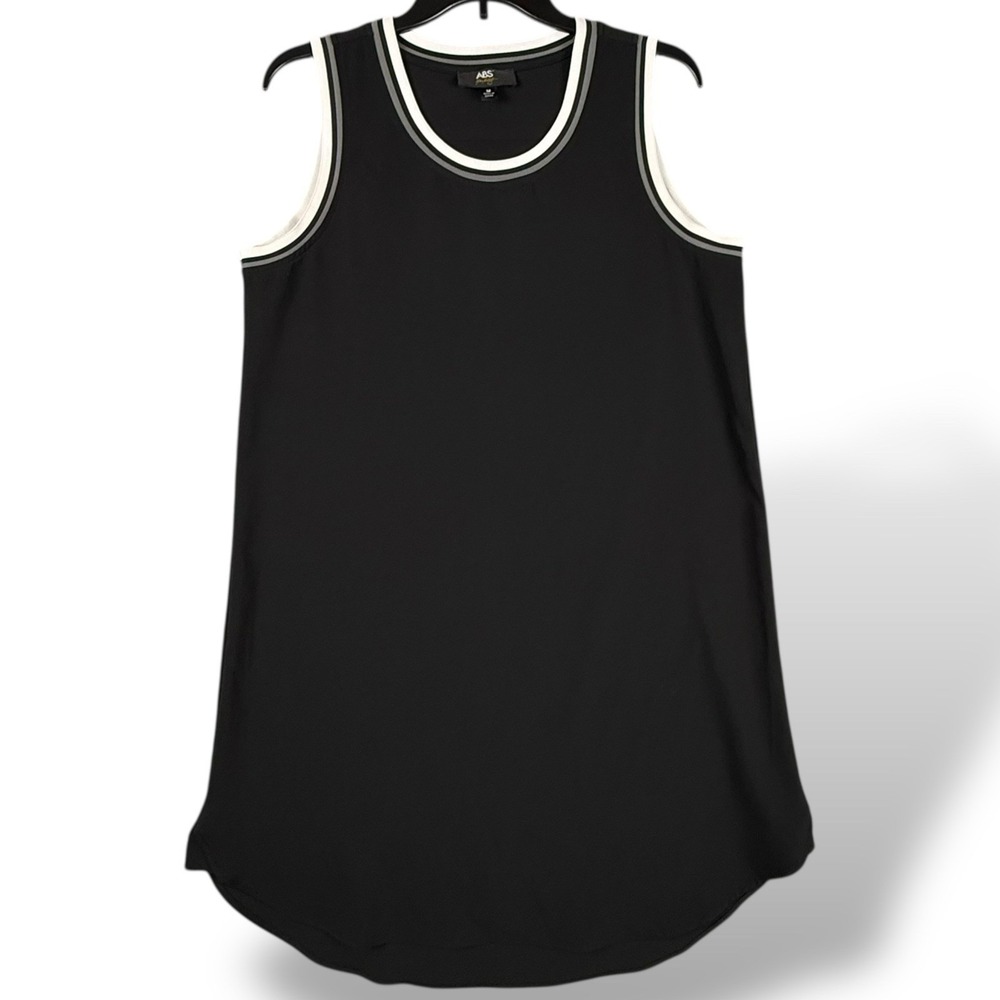 ABS By Allen Schwartz Jet‎ Black Tank Dress Woman's Size Med Tennis Prep Mod GUC